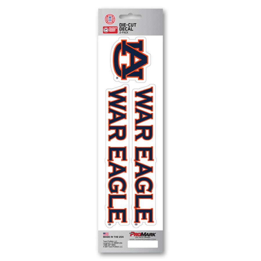 Auburn University Tigers War Eagle Slogan & Logo - Set Of 2 Vinyl Stickers
