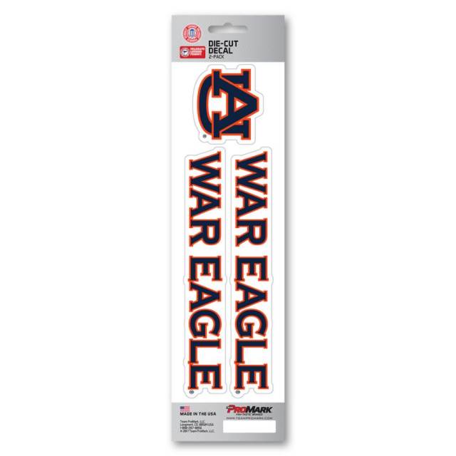 Auburn University Tigers War Eagle Slogan & Logo - Set Of 2 Vinyl Stickers