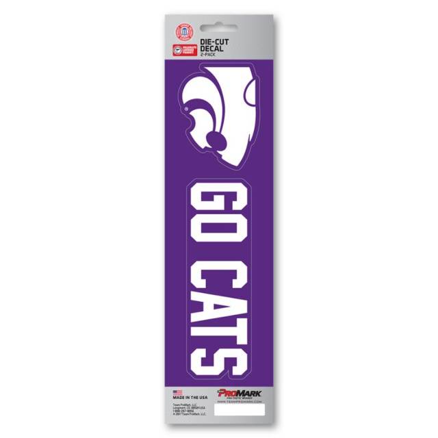 Kansas State University Wildcats Go Cats Slogan & Logo - Set Of 2 Vinyl Stickers