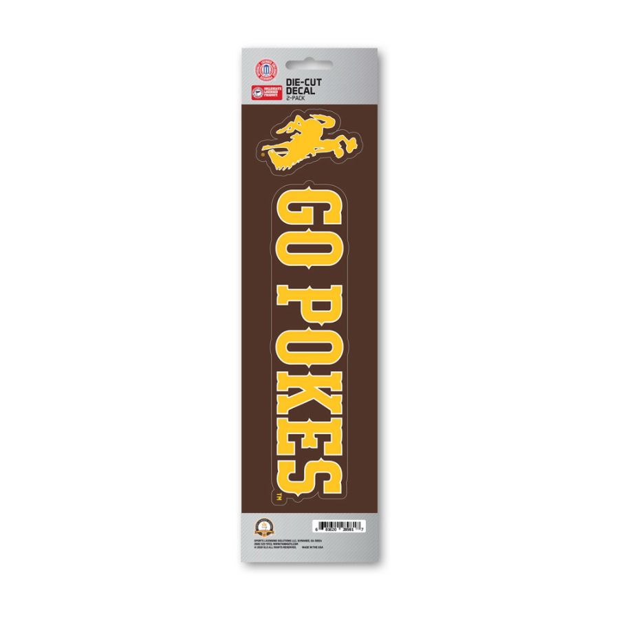 University of Wyoming Cowboys Go Pokes Slogan & Logo - Set Of 2 Vinyl Stickers