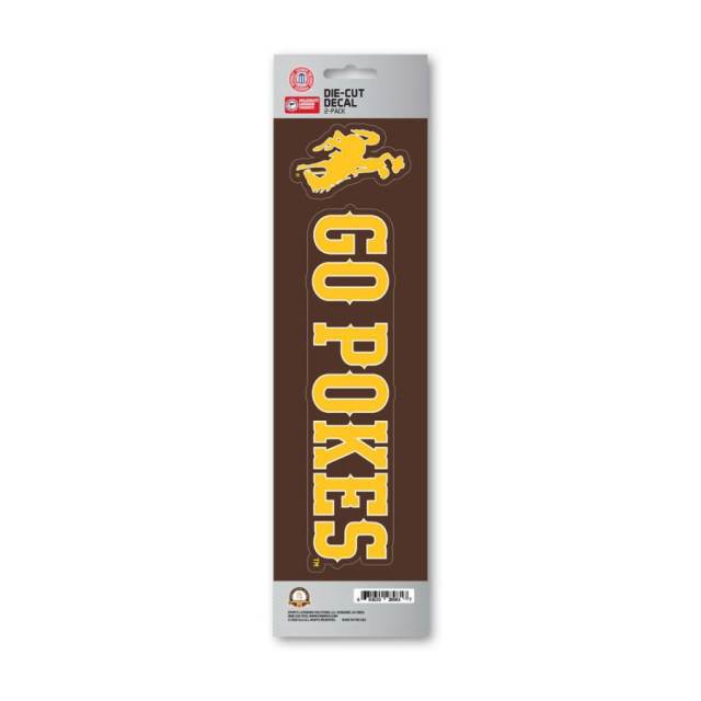 University of Wyoming Cowboys Go Pokes Slogan & Logo - Set Of 2 Vinyl Stickers