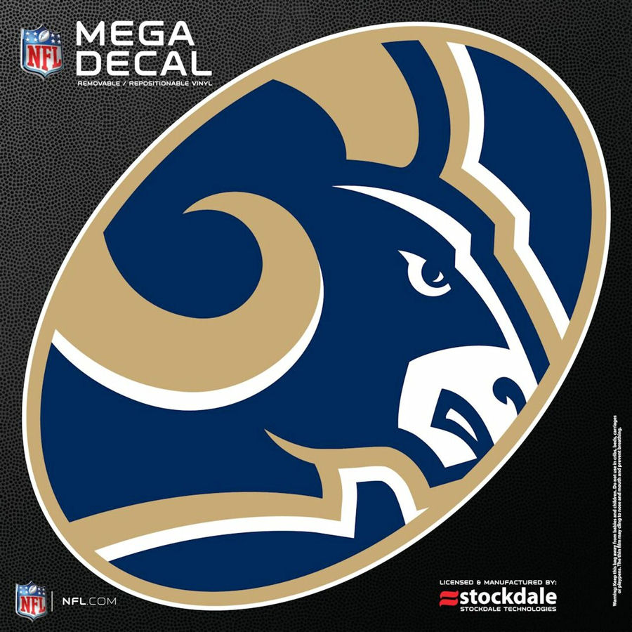 Los Angeles Rams - 9X12 Inch Oval Sticker At Sticker Shoppe