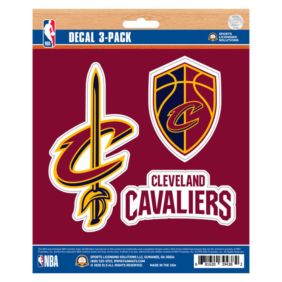 Cleveland Cavaliers - Set Of 3 Sticker Sheet at Sticker Shoppe