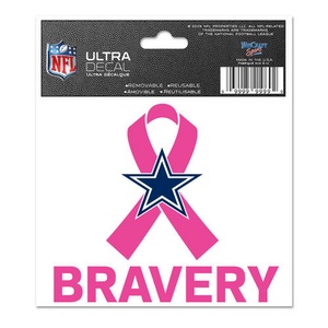 Dallas Cowboys Breast Cancer Awareness Bravery - 3x4 Ultra Decal at