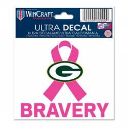 Green Bay Packers Breast Cancer Awareness Bravery - 3x4 Ultra Decal