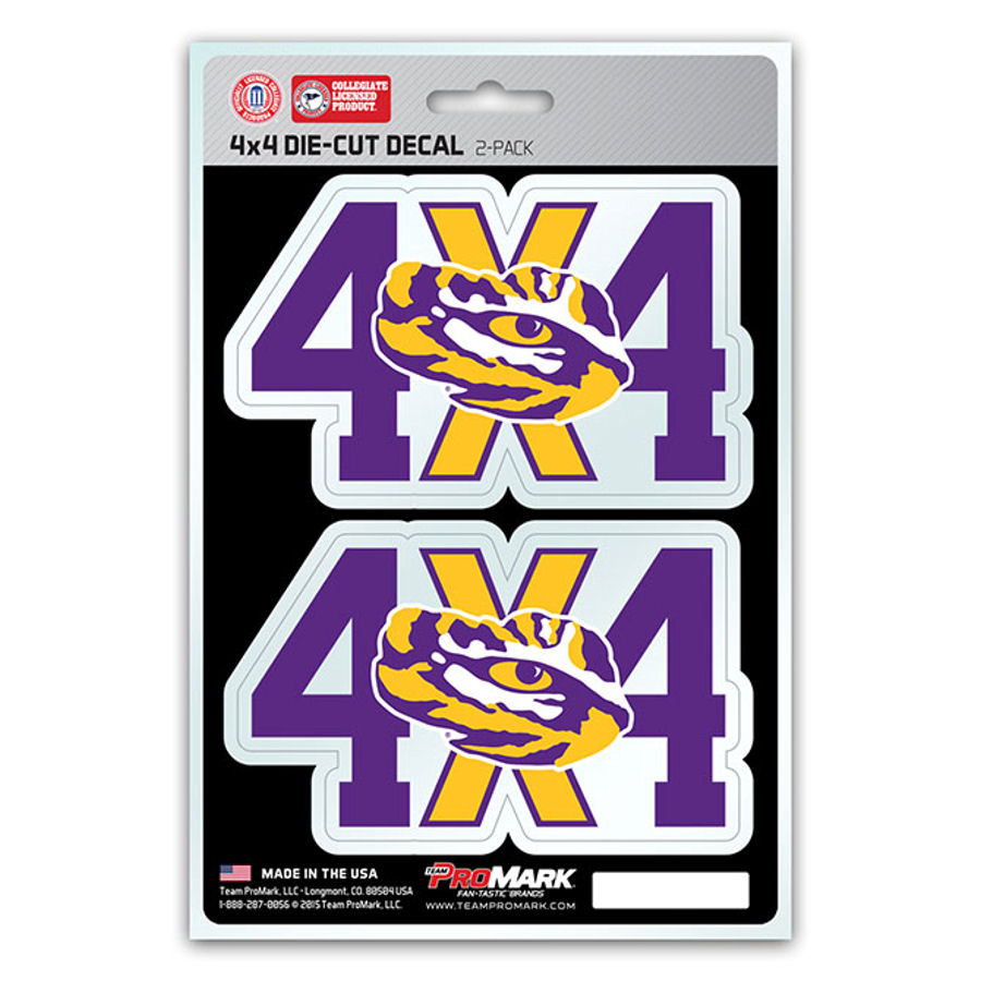 Louisiana State University LSU Tigers 4x4 Off Road - Set of 2 Sticker Sheet