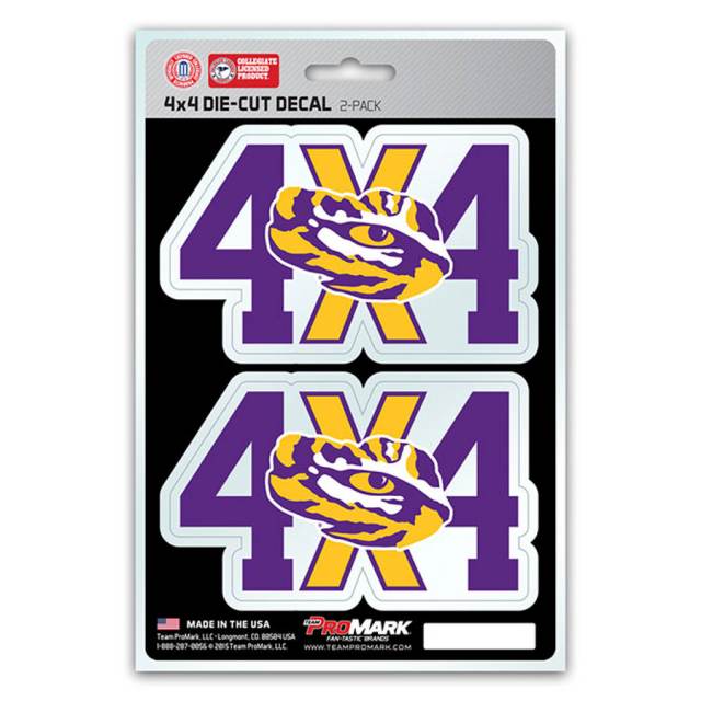 Louisiana State University LSU Tigers 4x4 Off Road - Set of 2 Sticker Sheet