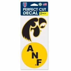 University Of Iowa Hawkeyes ANF - Set of Two 4x4 Die Cut Decals