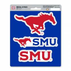 Southern Methodist University Mustangs - Set Of 3 Sticker Sheet