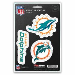 Miami Dolphins Team Logo - Set Of 3 Sticker Sheet