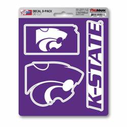 Kansas State University Wildcats Team Logo - Set Of 3 Sticker Sheet