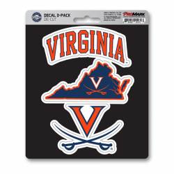 University Of Virginia Cavaliers Team Logo - Set Of 3 Sticker Sheet