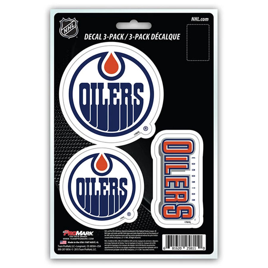 Edmonton Oilers Team Logo Set Of 3 Sticker Sheet at Sticker Shoppe