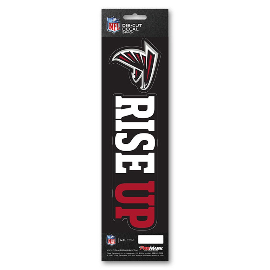 Atlanta Falcons Rise Up Slogan & Logo - Set Of 2 Vinyl Stickers