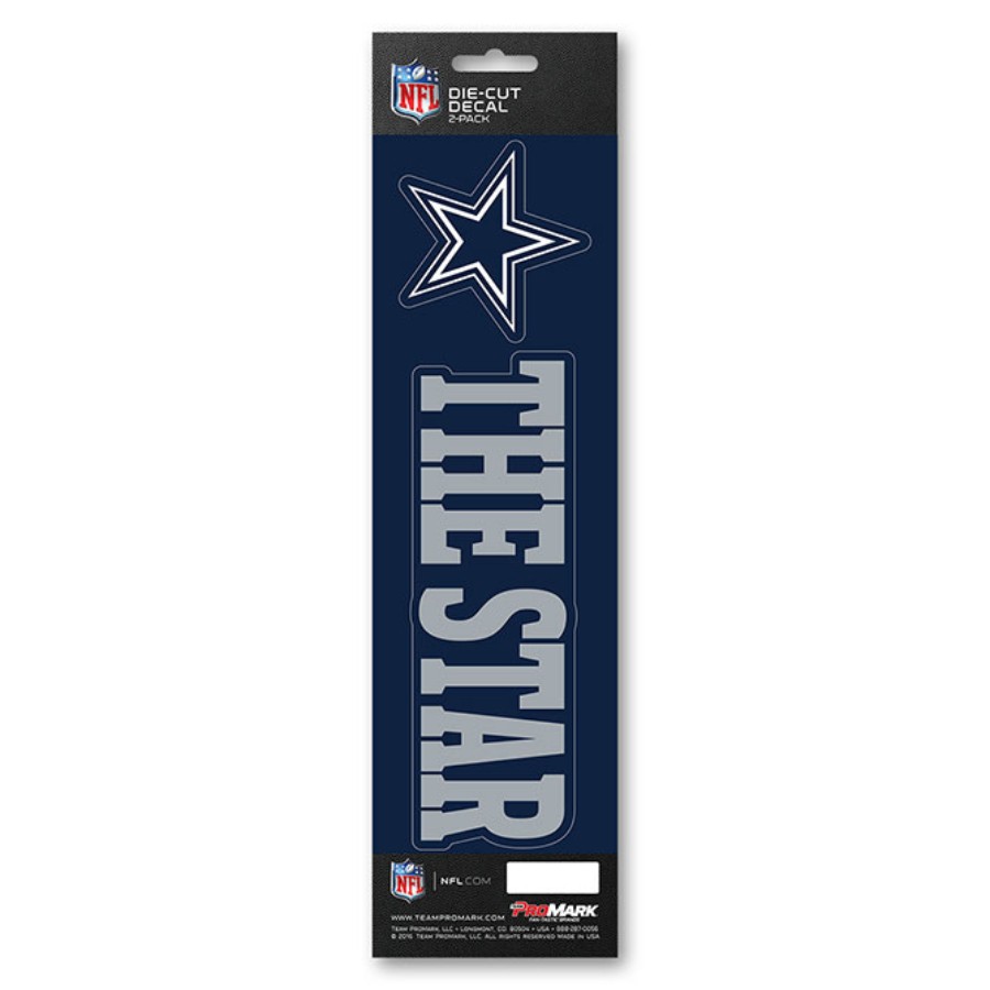 Dallas Cowboys The Star Slogan & Logo Set Of 2 Vinyl Stickers at