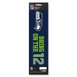 Seattle Seahawks Bring On The 12 Slogan & Logo - Set Of 2 Vinyl Stickers