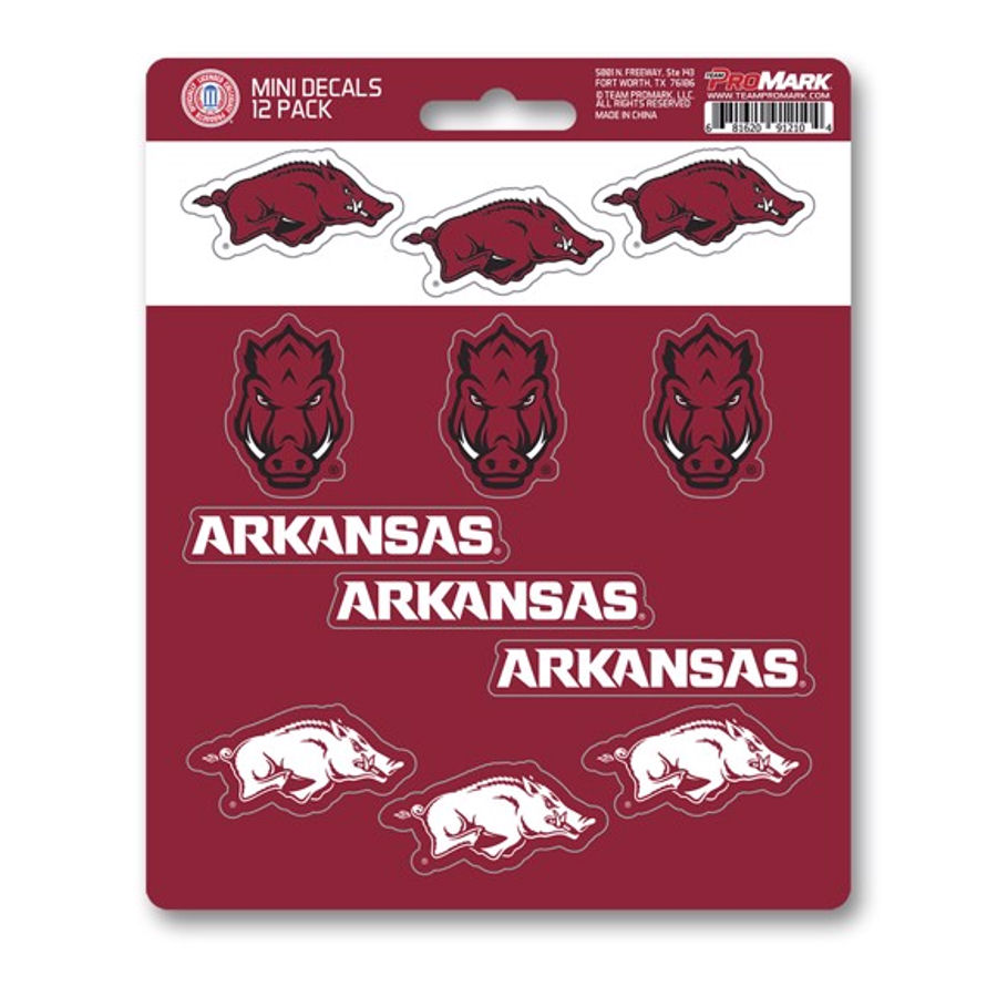 University Of Arkansas Razorbacks - Set Of 12 Sticker Sheet