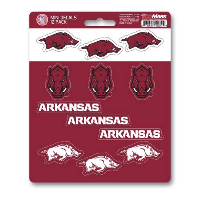University Of Arkansas Razorbacks - Set Of 12 Sticker Sheet