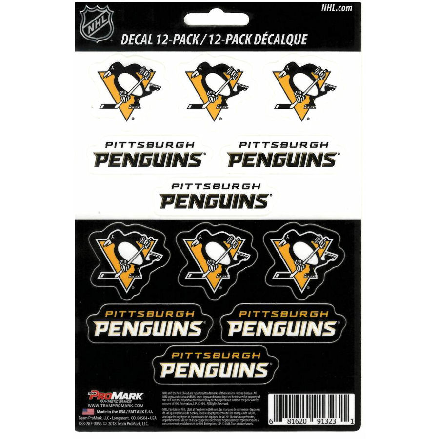 Pittsburgh Penguins Set Of 12 Sticker Sheet at Sticker Shoppe