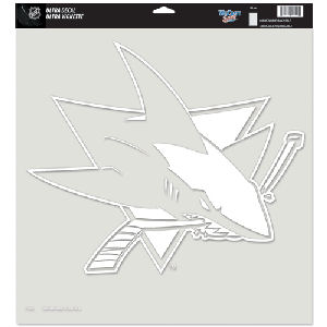 San Jose Sharks - 18x18 White Die Cut Decal
