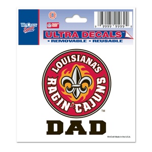 University Of Louisiana-Lafayette Ragin Cajuns Dad - 3x4 Ultra Decal