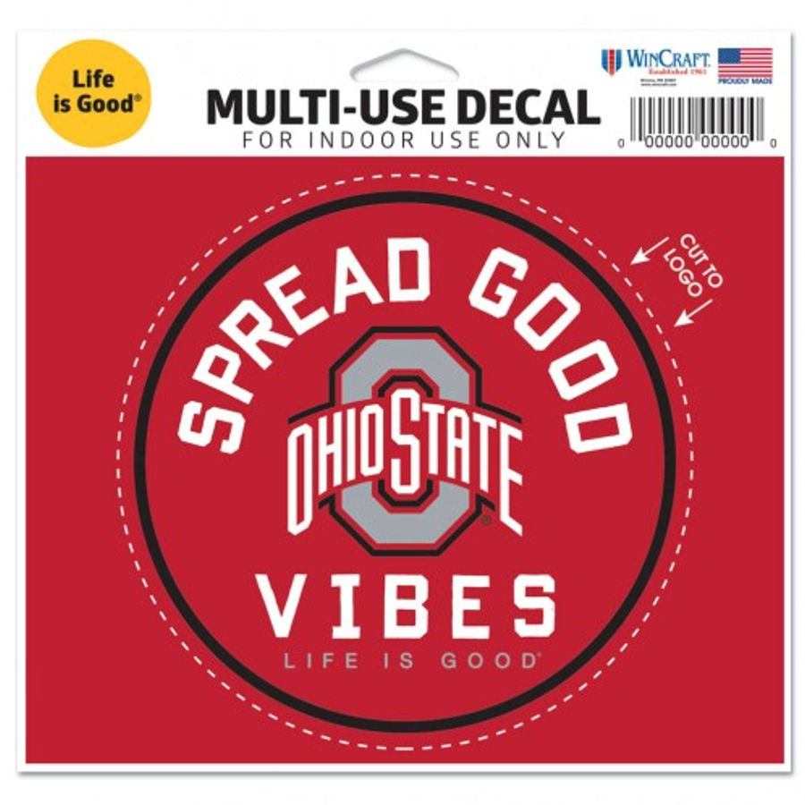 Ohio State University Buckeyes Life Is Good - 4.5x5.75 Ultra Decal