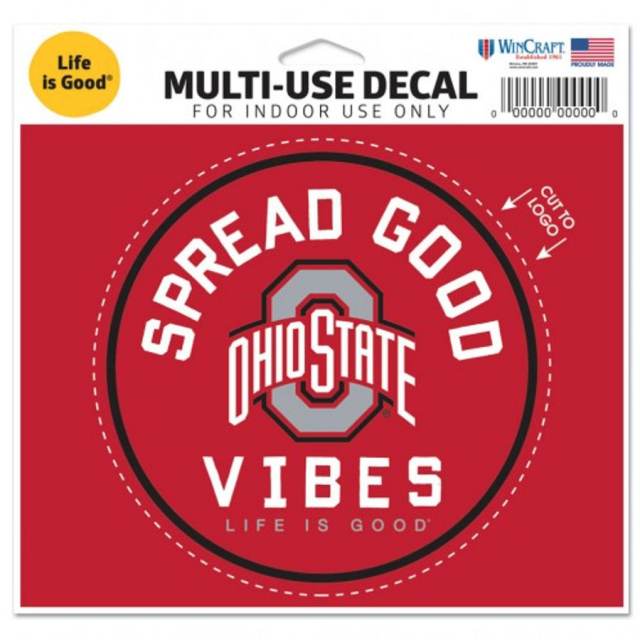 Ohio State University Buckeyes Life Is Good - 4.5x5.75 Ultra Decal