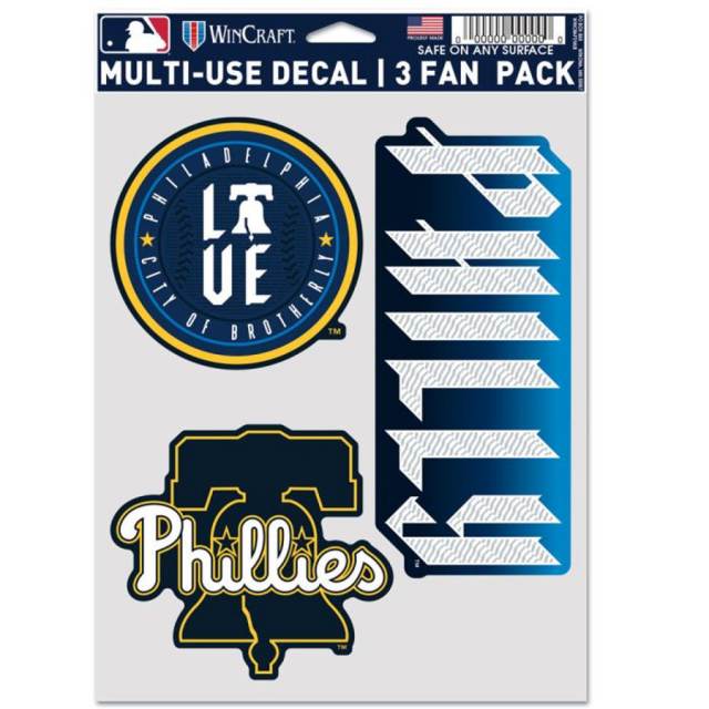 Philadelphia Phillies City Connect Logo - Sheet Of 3 Fan Pack Stickers