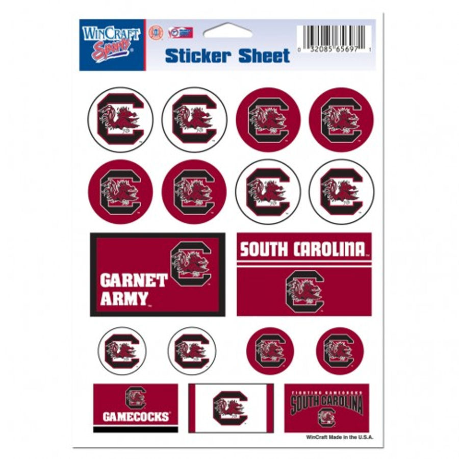 University Of South Carolina Gamecocks 5x7 Sticker Sheet at Sticker