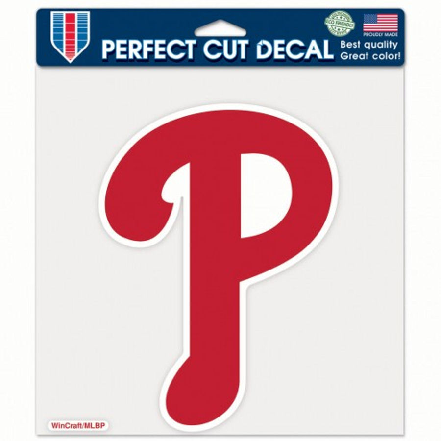 Philadelphia Phillies Red P - 8x8 Full Color Die Cut Decal at Sticker Shoppe, image size:900x900