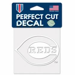Cincinnati Reds Logo - 4x4 White Die Cut Decal