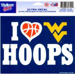I Love West Virginia University Mountaineers Hoops - 5x6 Ultra Decal
