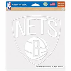 Brooklyn Nets Logo - 8x8 White Die Cut Decal