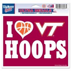 I Love Virginia Tech Hokies Hoops - 5x6 Ultra Decal