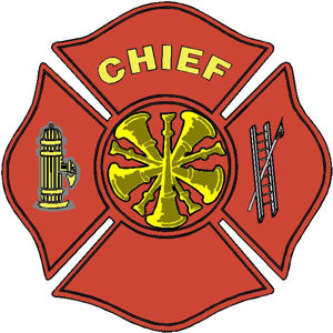 Fire Chief Maltese Cross - Decal at Sticker Shoppe