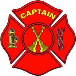 Fire Captain Maltese Cross - Decal