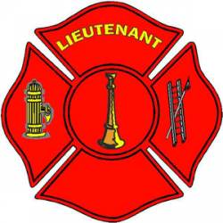 Fire Lieutenant Maltese Cross - Decal