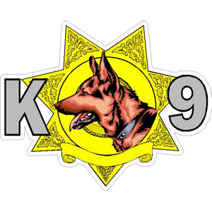K-9 Yellow Police Badge - Decal