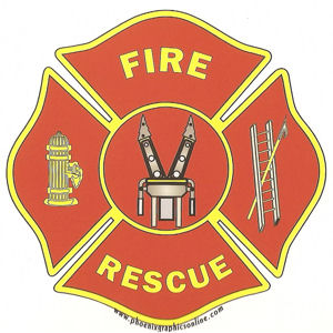 Fire-Rescue Red Maltese Cross - Decal at Sticker Shoppe