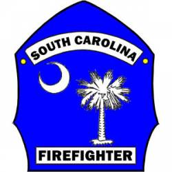 South Carolina Firefighter Shield - Vinyl Sticker