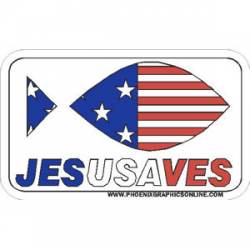 Jesus Saves American Flag - Decal
