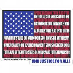 American Flag Pledge Of Allegiance - Decal