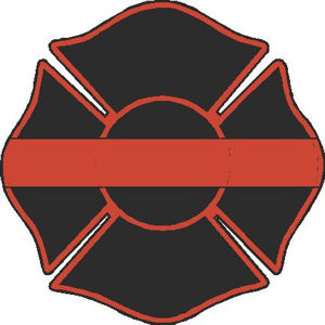 Thin Red Line Maltese Cross - Decal at Sticker Shoppe