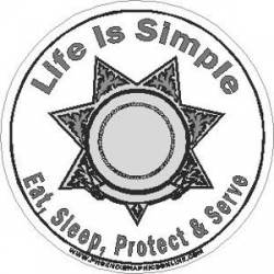 7 Point Star Life Is Simple Eat, Sleep, Protect & Serve - Sticker