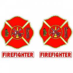 Firefighter Maltese Cross - Helmet Decal Pair