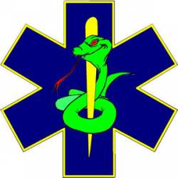 Star Of Life With Snake - Sticker