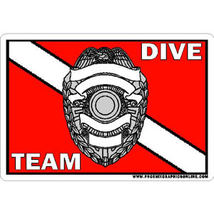 Scuba Dive Police Badge Sticker 