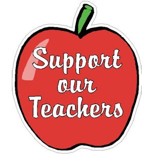 Support Our Teachers Apple - Vinyl Sticker at Sticker Shoppe