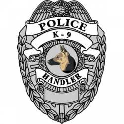 K-9 Handler German Shepherd Police Badge - Decal