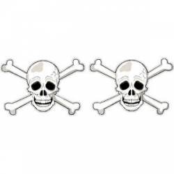 Skull & Crossed Bones - Helmet Decal Pair